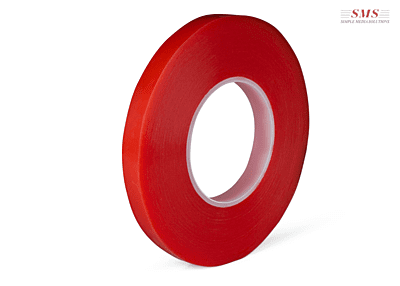 SMS Double Sided Polyester Film Red Tape 12MMx50M