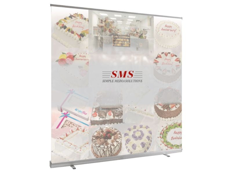 Rollup Stand B/ B Silver Single Sided With Clip Bar 2.4Mx2M