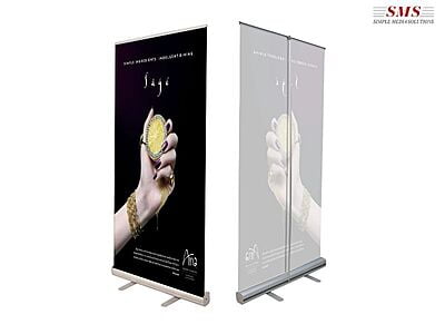 Rollup Stand B/ B Silver Single Sided With Clip Bar 1Mx2M