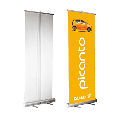 Rollup Stand B/ B Silver Single Sided With Clip Bar 1.20Mx2M